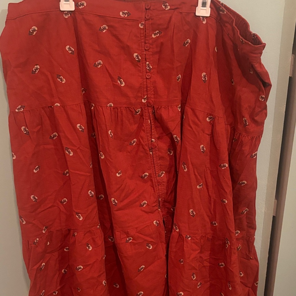 Red Floral Skirt